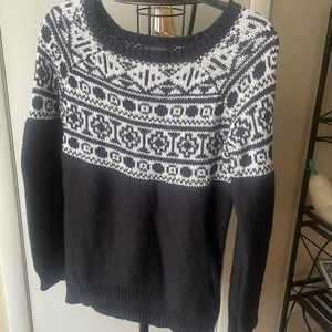 Black and white knit sweater